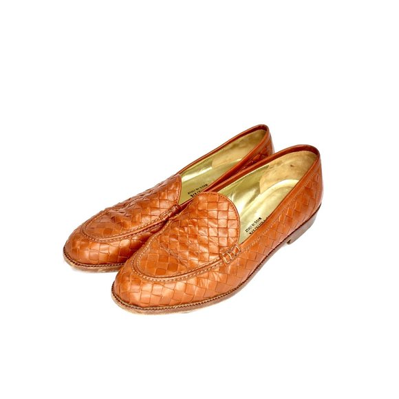 Vintage BOTTEGA VENETA Brown Intrecciato Woven Leather Driving Loafers - Picture 6 of 13